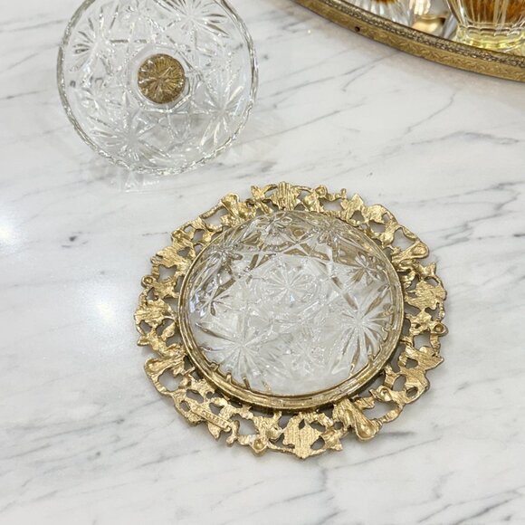 Vintage Hollywood Regency "Celest" Vanity Bowl with Lid - Picture 12 of 17